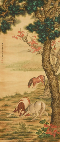 Chinese Painting of a Horse by Ma Jin马晋 嬉马图