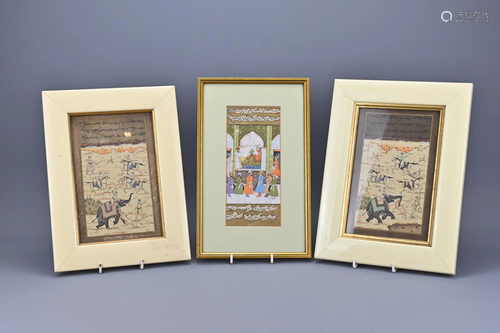 A Pair Of Indian Watercolour Paintings Of Hunting