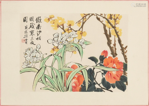 Chinese Painting Attributed to Zhao Zhiqian赵之谦款 岁寒三友...