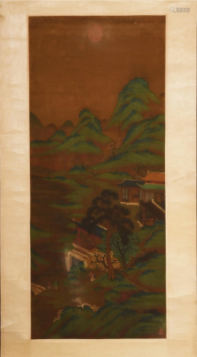 Chinese Silk Landscape Painting Attributed to Qiu Yin仇英款 ...