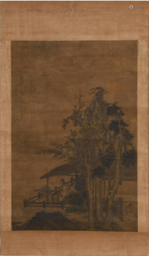 Chinese Painting of Scholar in Xia Gui Style宋夏圭风格 绢本山...