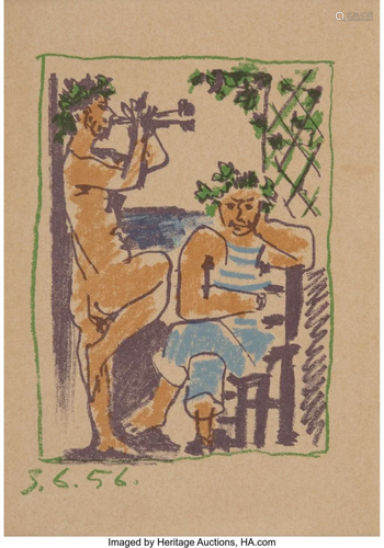 Pablo Picasso (1881-1973) Faune et Marin, 1956 L