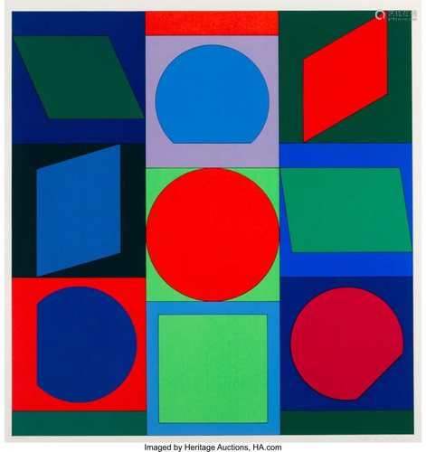 Victor Vasarely (1906-1997) Turkiz, from Lapidai