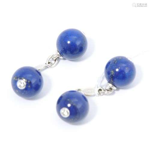 Lapis-Lazuli-Jumelles-Manschettenknöpfe