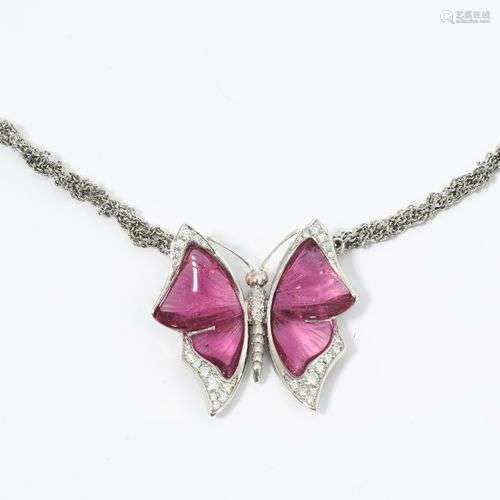 Turmalin-Brillant-Schmetterling-Collier