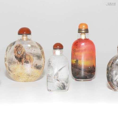 Lot: 7 zeitgenössische Snuff Bottles mit Innenmalerei