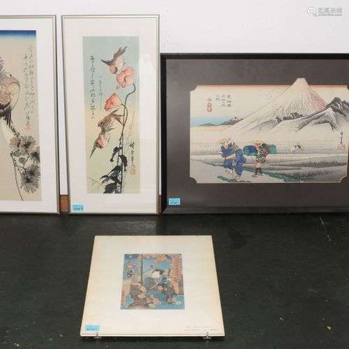 Lot: 4 Holzschnitte von Hiroshige (1797–1858). Kunisada, Toy...