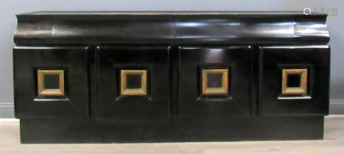 Midcentury James Mont Ebonised & Gilt Decorated