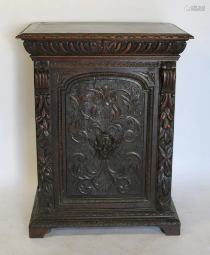 Antique & Finely Carved 1 Door Continental