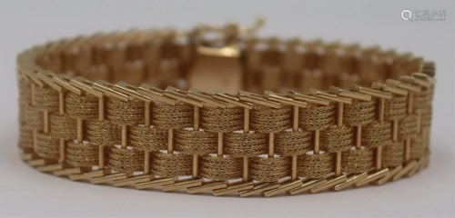 JEWELRY. Vintage 14kt Gold Articulated Bracelet.