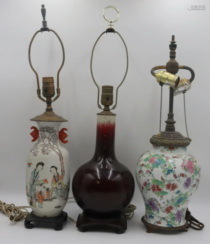 Grouping of (3) Asian Lamps.