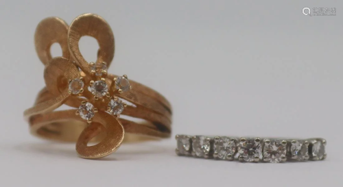 JEWELRY. (2) 14kt Gold and Diamond Rings.