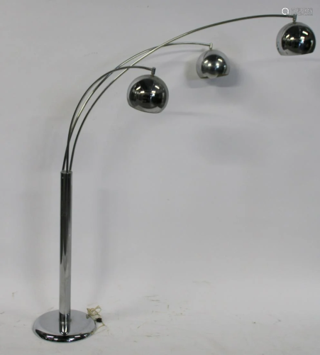 Midcentury Chrome Arc Style Floor Lamp