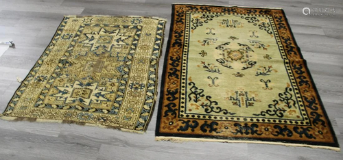 2 Antique and Finely Hand Woven Area Carpets.