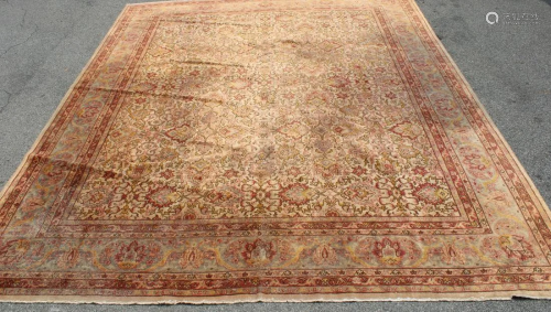 Large Antique Red & Brown Hand Woven Turkish Rug