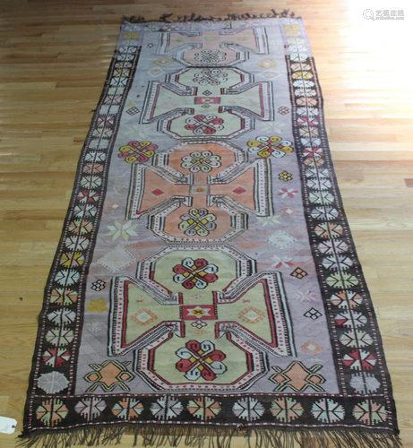 Vintage And Finely Hand Woven Kazak Style Carpet