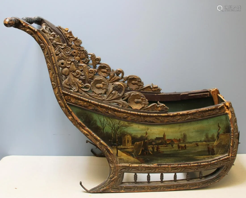 18th Century Dutch Child's Sled.