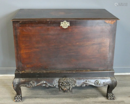 Antique Irish Style Fall Front Cabinet On Stand.