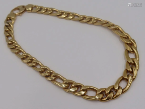 JEWELRY. Italian 18kt Gold Chain Link Necklace.