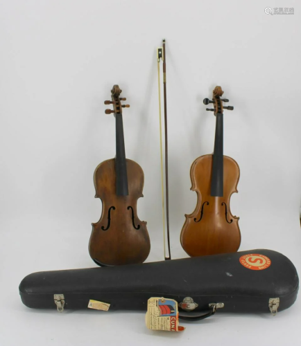 Lot Of 2 Antique Violins As Found.