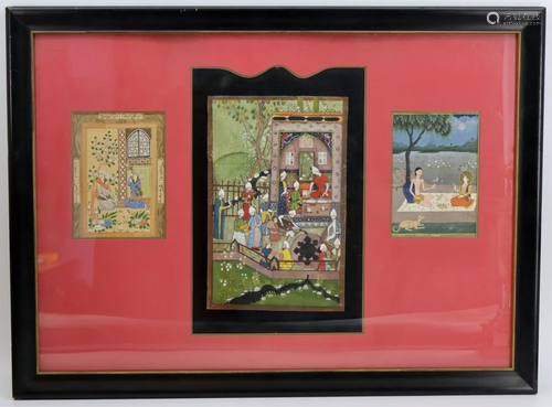 (3) Framed Indian Painted Miniatures.