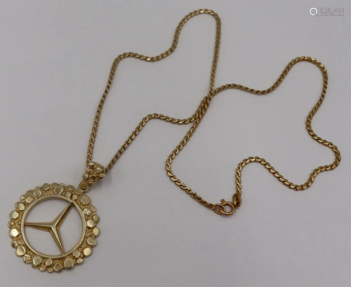JEWELRY. 14kt Gold Mercedes Pendant and 14kt Gold