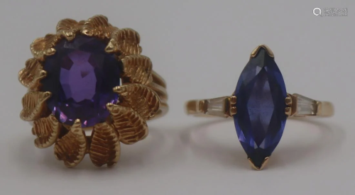 JEWELRY. (2) 14kt Gold and Colored Gem Rings.