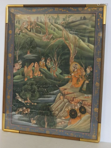 Vintage Indian Painting on Silk.