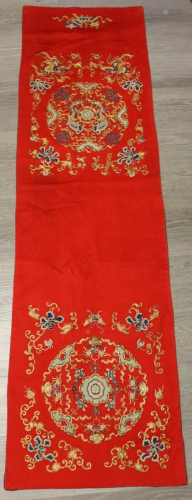 19th Century Chinese Embroidered Panel.