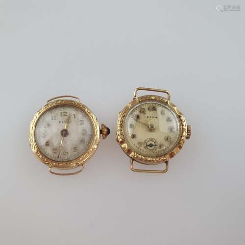 Deux montres-bracelets pour dames - Suisse, boîtier en or 58...