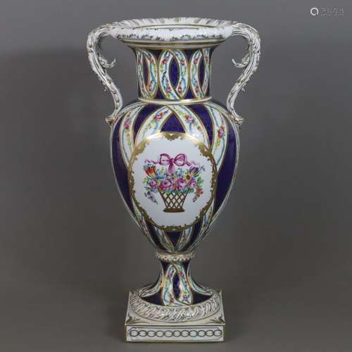 Grand vase à anses - Carl Thieme, Potschappel, porcelaine, f...