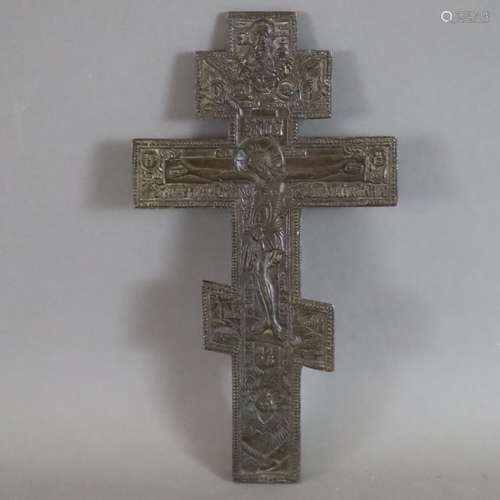 Croix de bénédiction - Russie, 19ème siècle, bronze, patine ...