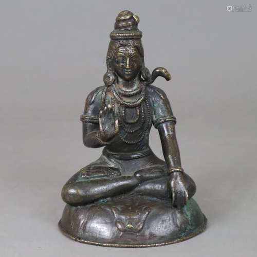 Mahayogi Shiva/ Daksina-Murti - moulage en bronze, représent...