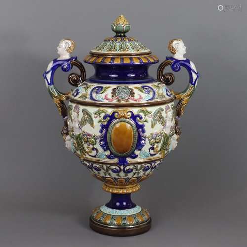 Magnifique vase à couvercle - Rörstrand, Suède, vers 1900, e...