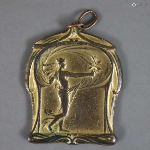 Fernand-Dubois, Émile (1869-1952) - plaque pendentif, laiton...