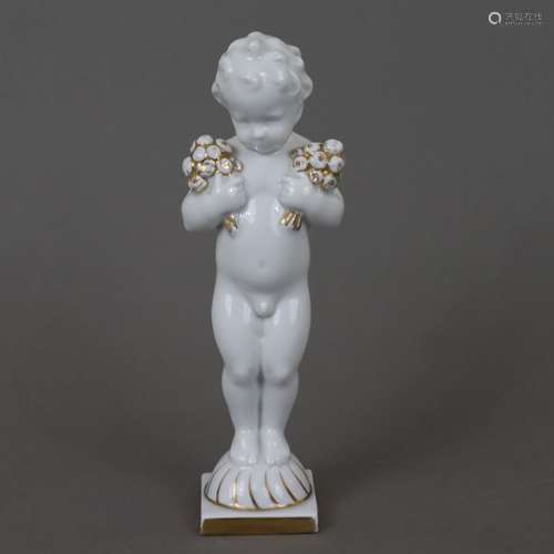 Putto avec des fleurs - Hutschenreuther, porcelaine blanche ...