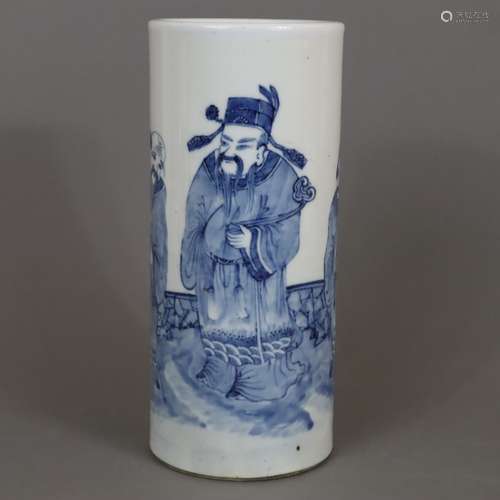 Porte-chapeaux - Chine, porcelaine, paroi cylindrique, décor...