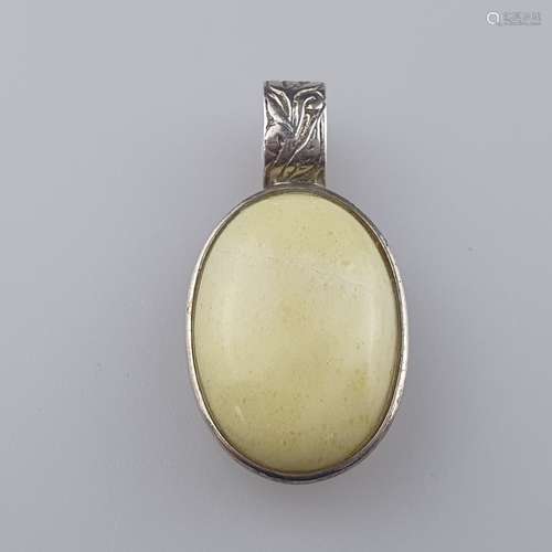 Pendentif en argent avec garniture en ambre - argent sterlin...