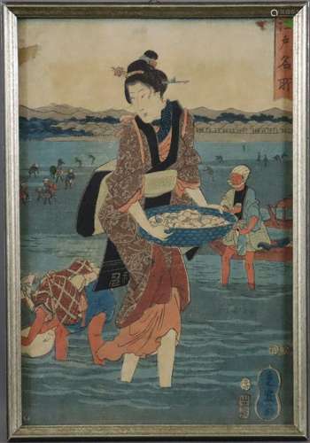 Gravure sur bois japonaise - Utagawa Hiroshige II (1829 -186...