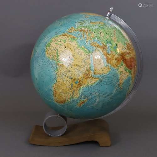 Globe de table avec base en bois - 