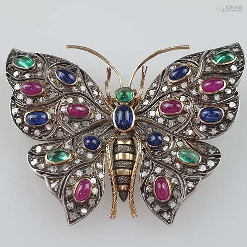 Splendide broche papillon - vers 1920, travail naturaliste, ...