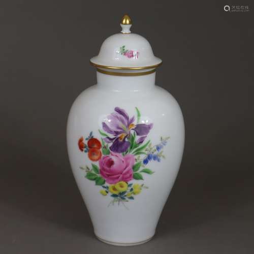 Vase à couvercle - Meissen, 20e siècle, porcelaine, peinture...