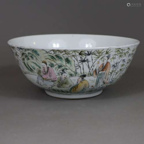 Bol - Chine, fin de la dynastie Qing, porcelaine peinte en c...