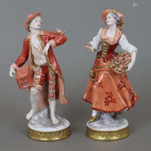 Paire de figurines - Aelteste Volkstedter Porzellanfabrik, 2...