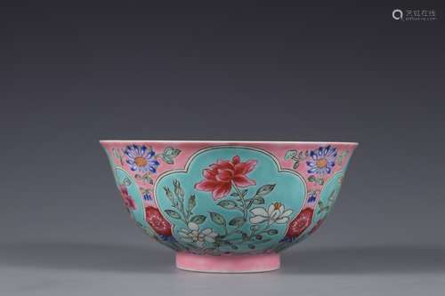 Qing Dynasty pastel flower window bowl