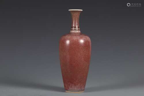 Qing Dynasty red glaze bottle