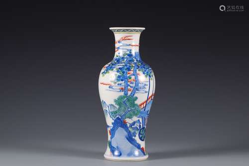 Qing Dynasty pastel landscape character story bottle