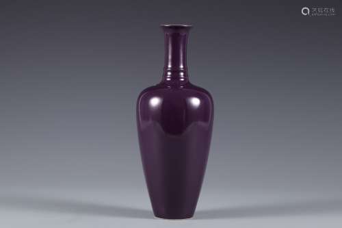 Purple glazed vase of Qing Dynasty
