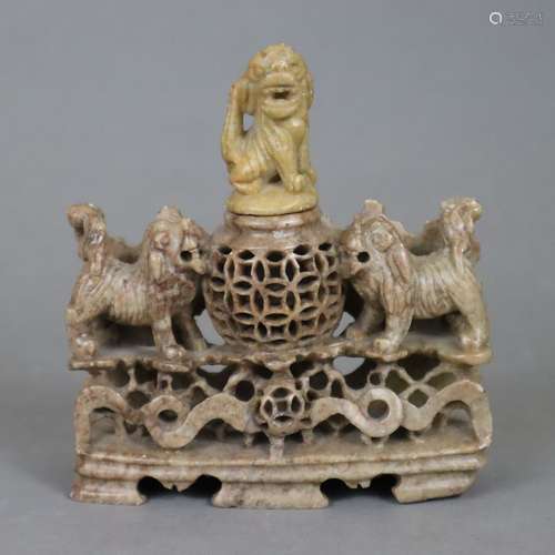 Petit encensoir ornemental - Chine, sculpture filigrane en s...