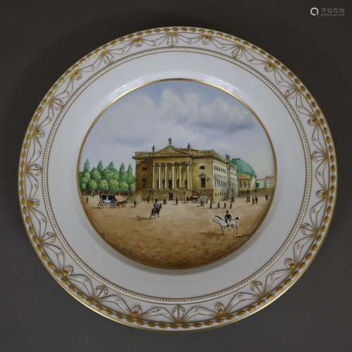 Assiette avec vue de l'Opéra de Berlin - KPM Berlin, forme 